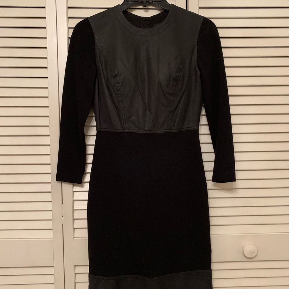 Leather Accent Dress